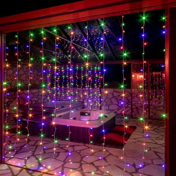 VOLTRONIC® 59570 Vianočné osvetlenie - svetelný záves - 3x3 m farebná 300 LED