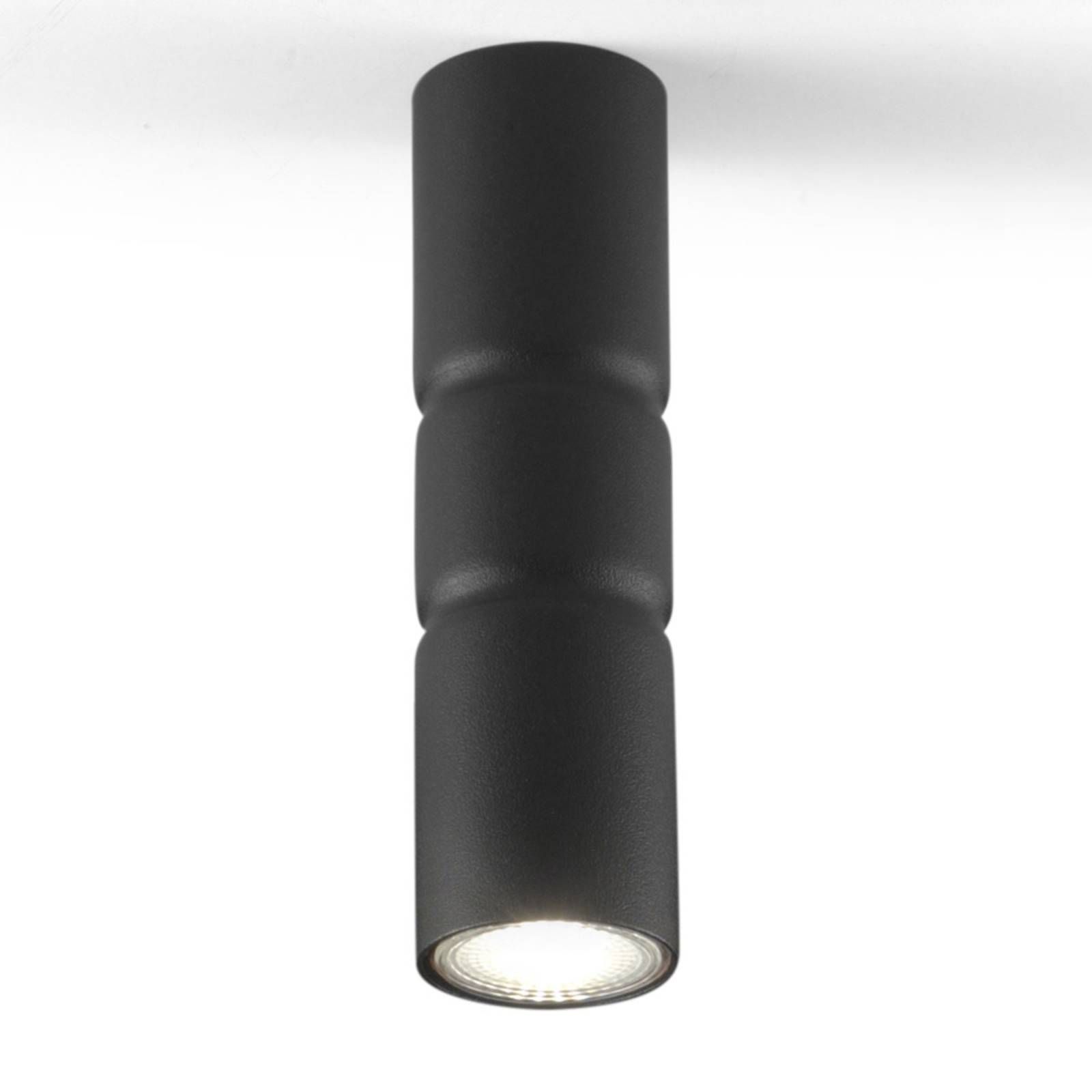 Metallux Stropné svietidlo Turbo, stabilné, čierne, Obývacia izba / jedáleň, železo, GU10, 50W, K: 20cm