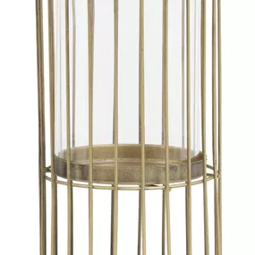 Kovový lampáš BRISLA , Matt Gold, (M) Ø12,5xV26 cm
