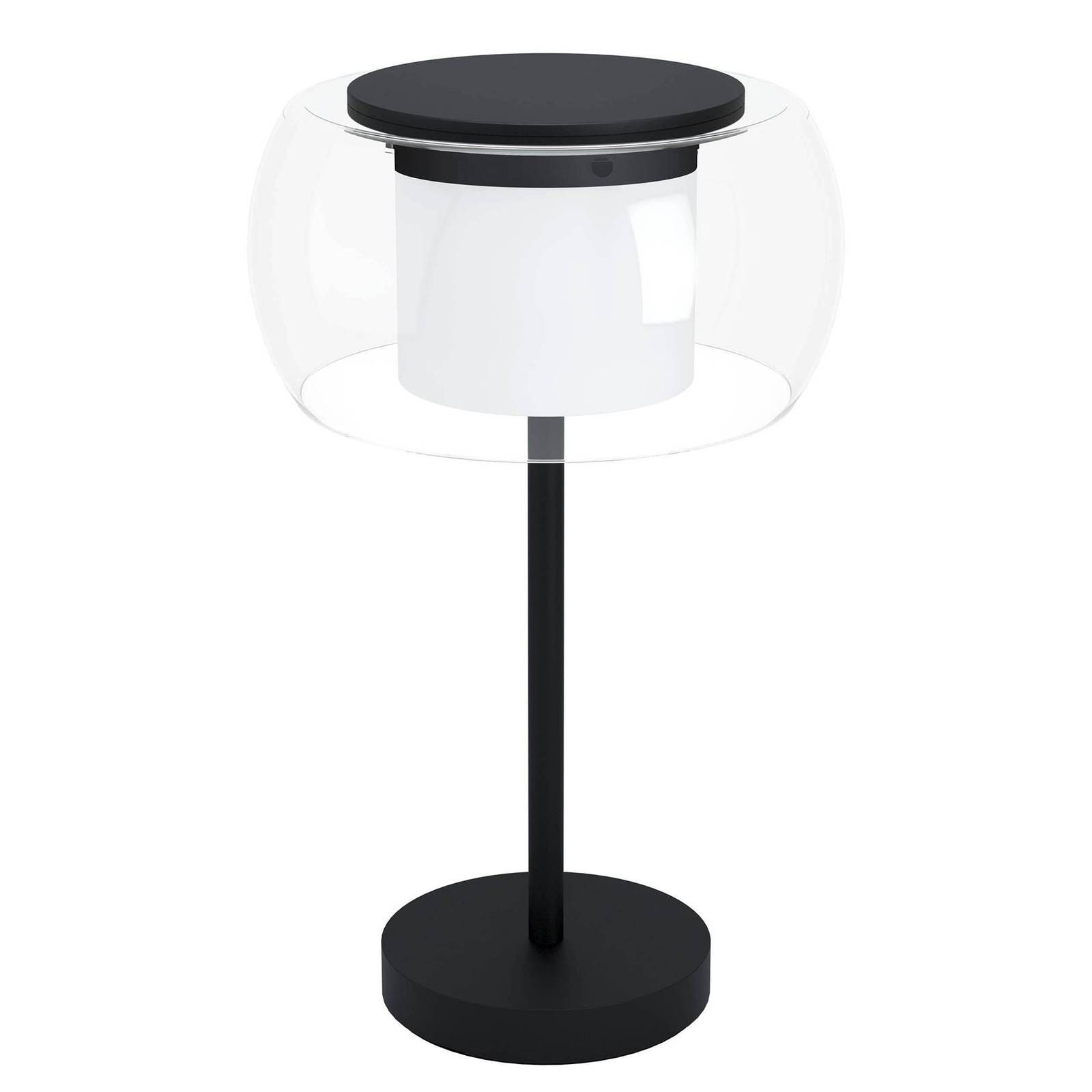 EGLO connect Briaglia-C stolná LED lampa, Obývacia izba / jedáleň, oceľ, sklo, 15W, K: 51cm
