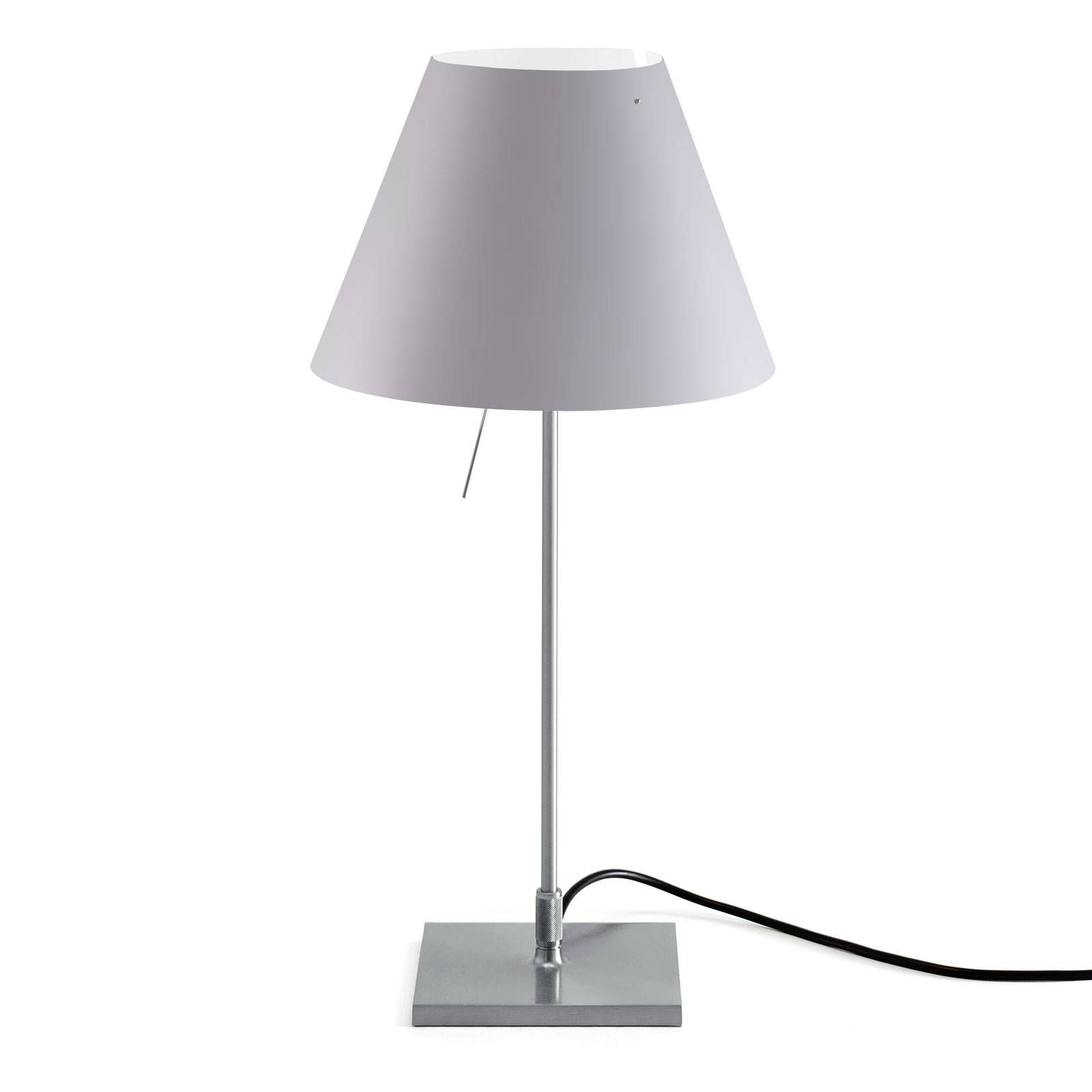 Luceplan Costanzina stolná lampa hliník biela hmla, Obývacia izba / jedáleň, hliník, polykarbonát, E14, 42W, K: 51cm