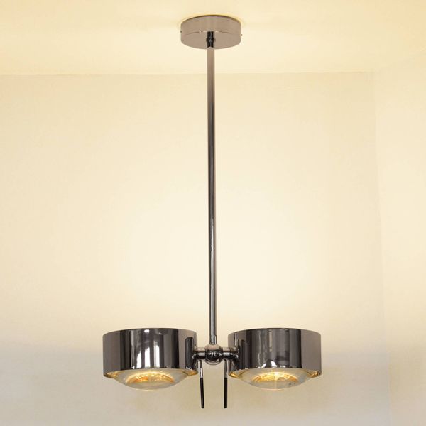 Top Light 2-pl. stropné svietidlo PUK SIDES, chróm, 30 cm, Obývacia izba / jedáleň, kov, sklo, G9, 60W, L: 20 cm