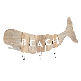 Drevený vešiak veľryba Beach - 58 * 5 * 27 cm