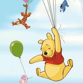 FTDN V 5461 Detská vliesová fototapeta dverná Winnie pooh flying, veľkosť 90 x 202 cm