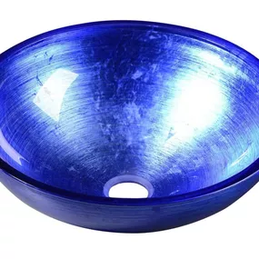 SAPHO - MURANO BLU sklenené umývadlo na dosku, priemer 40cm, modré AL5318-65