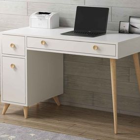 Dizajnový písací stôl Quanita 120 cm biely