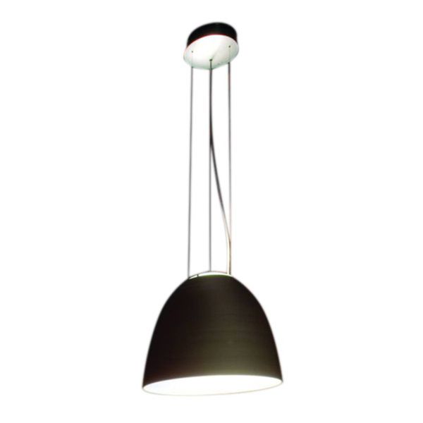 Artemide Nur Mini LED závesné svietidlo, antracit, Obývacia izba / jedáleň, hliník, methacrylát, sklo, 30W, K: 28.5cm