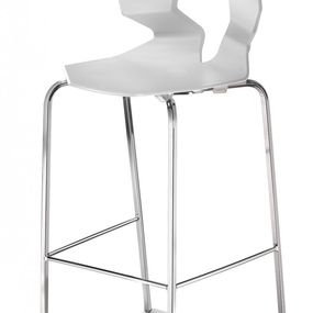 GABER - Barová stolička PRODIGE - nízka, biela/chróm