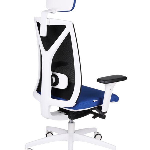 Kancelárska stolička s podrúčkami Velito WS HD - modrá (Note 03) / čierna / biela