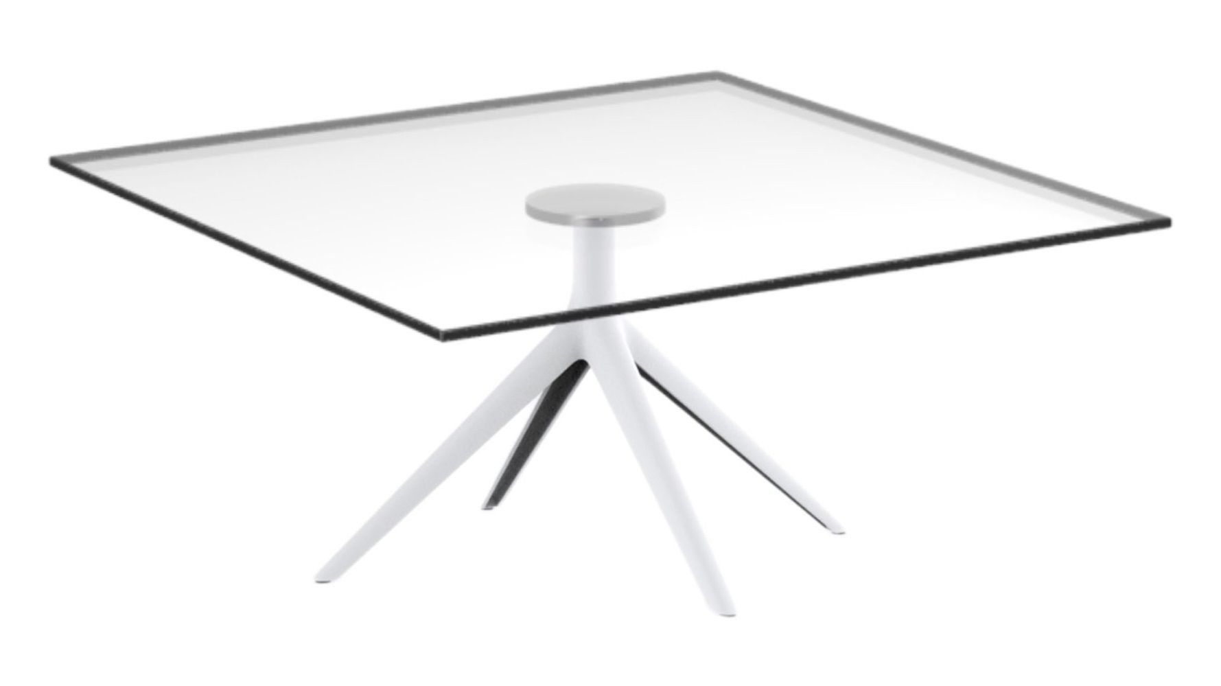 VONDOM - Štvorcový konferenčný stolík MARI-SOL so sklenenou doskou - rôzne veľkosti (štvorramenná podstava)