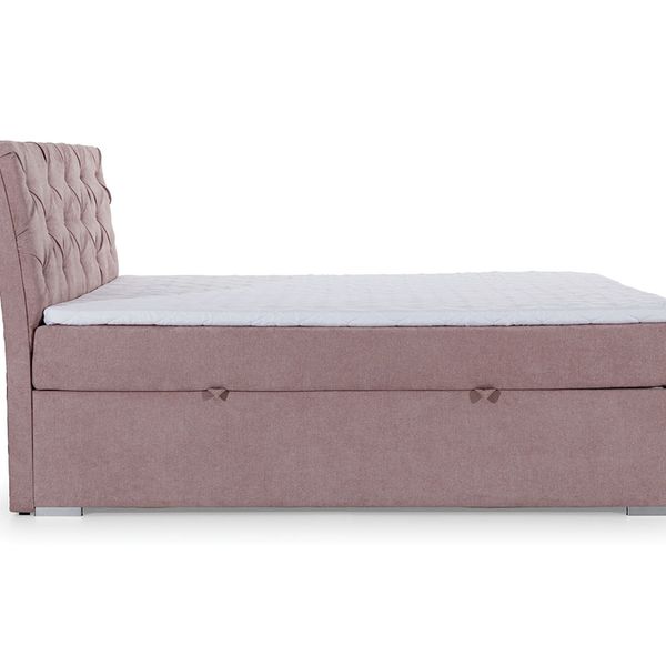 Čalúnená manželská posteľ s úložným priestorom Beneto 160 - ružová (Soro 61)