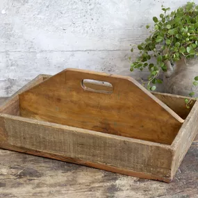 Dekoračný antik drevený box s priehradkami a držadlom Grimaud - 43*25*18cm