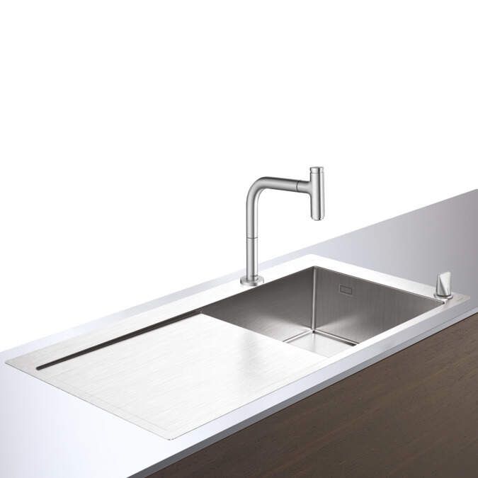 HansGrohe Drezy - Set drezu a batérie C71-F450-07, vzhľad nehrdzavejúcej ocele 43205800