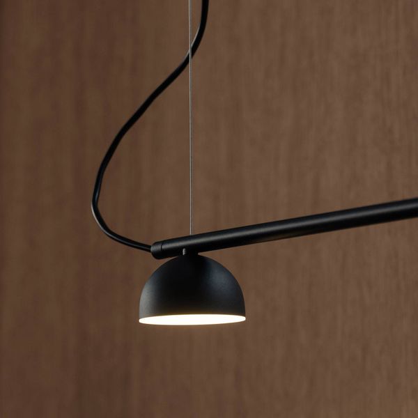 Northern Blush závesné LED svietidlo 3-pl., čierna, Obývacia izba / jedáleň, oceľ, akryl, 6W, P: 90 cm, L: 9 cm, K: 7.5cm