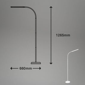 Briloner LED lampa Pivaz nastaviteľná touchdim biela, Obývacia izba / jedáleň, plast, kov, 6W, K: 126.5cm