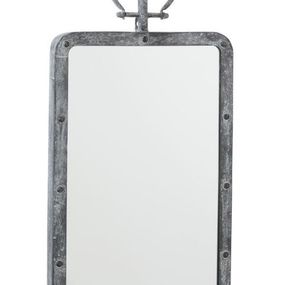 Nástenné zrkadlo v kovovom ráme s patinou - 30 * 4 * 59 cm