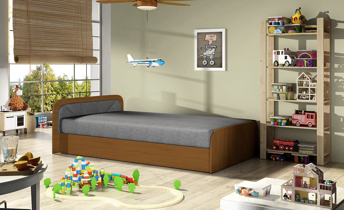 Jednolôžková posteľ (váľanda) s úložným priestorom Pinerolo 80 L - sivá