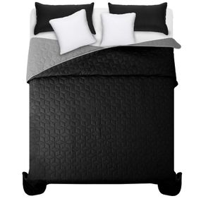 DomTextilu Čierno sivý prehoz na manželskú posteľ s elegantným prešívaním 200 x 220 cm 10041