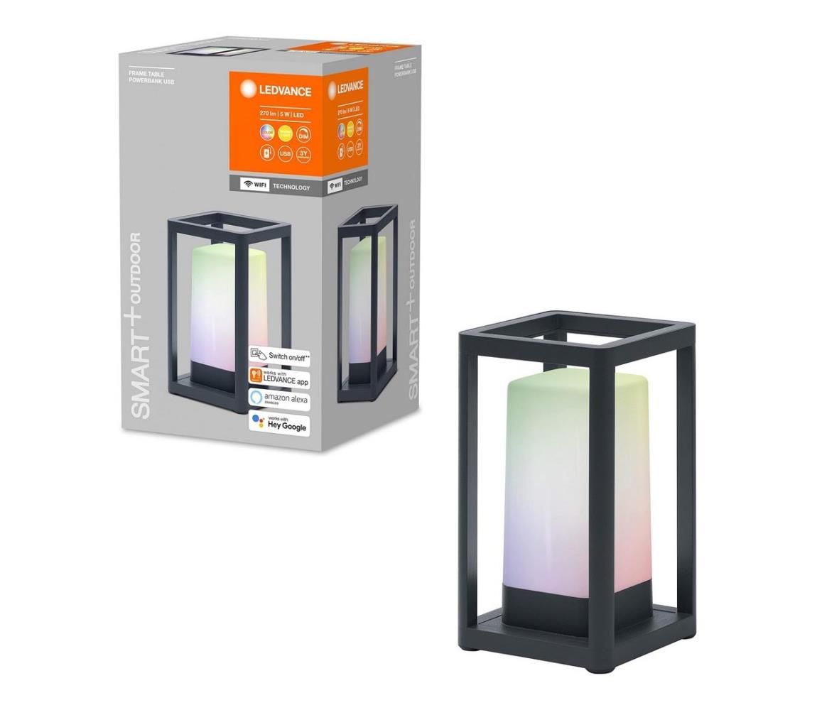 Ledvance - LED RGBW Stmievateľná vonkajšia lampa s power bankou LED/5W/230V Wi-Fi