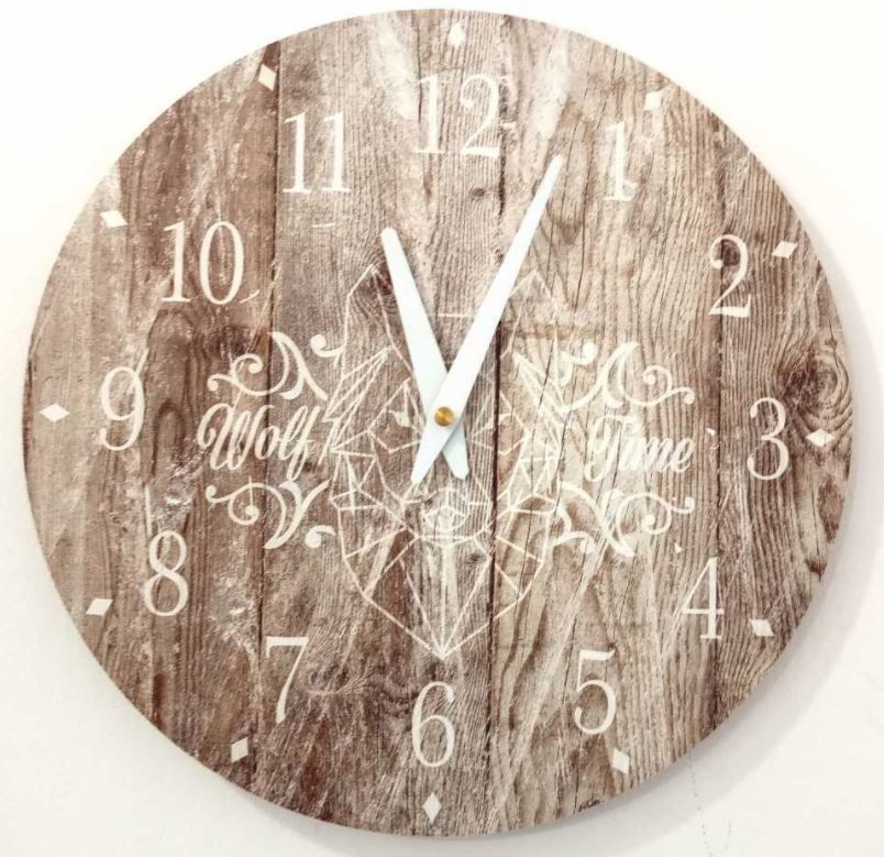 Metal Dekor nástenné hodiny Wolf Time, priemer 30 cm