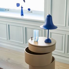 Verpan VERPAN Pantop stolová lampa modrá matná, Obývacia izba / jedáleň, kov, E14, 25W, K: 38cm