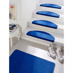 Súprava 15 modrých koberčekov na schody Hanse Home Fancy, 23 x 65 cm