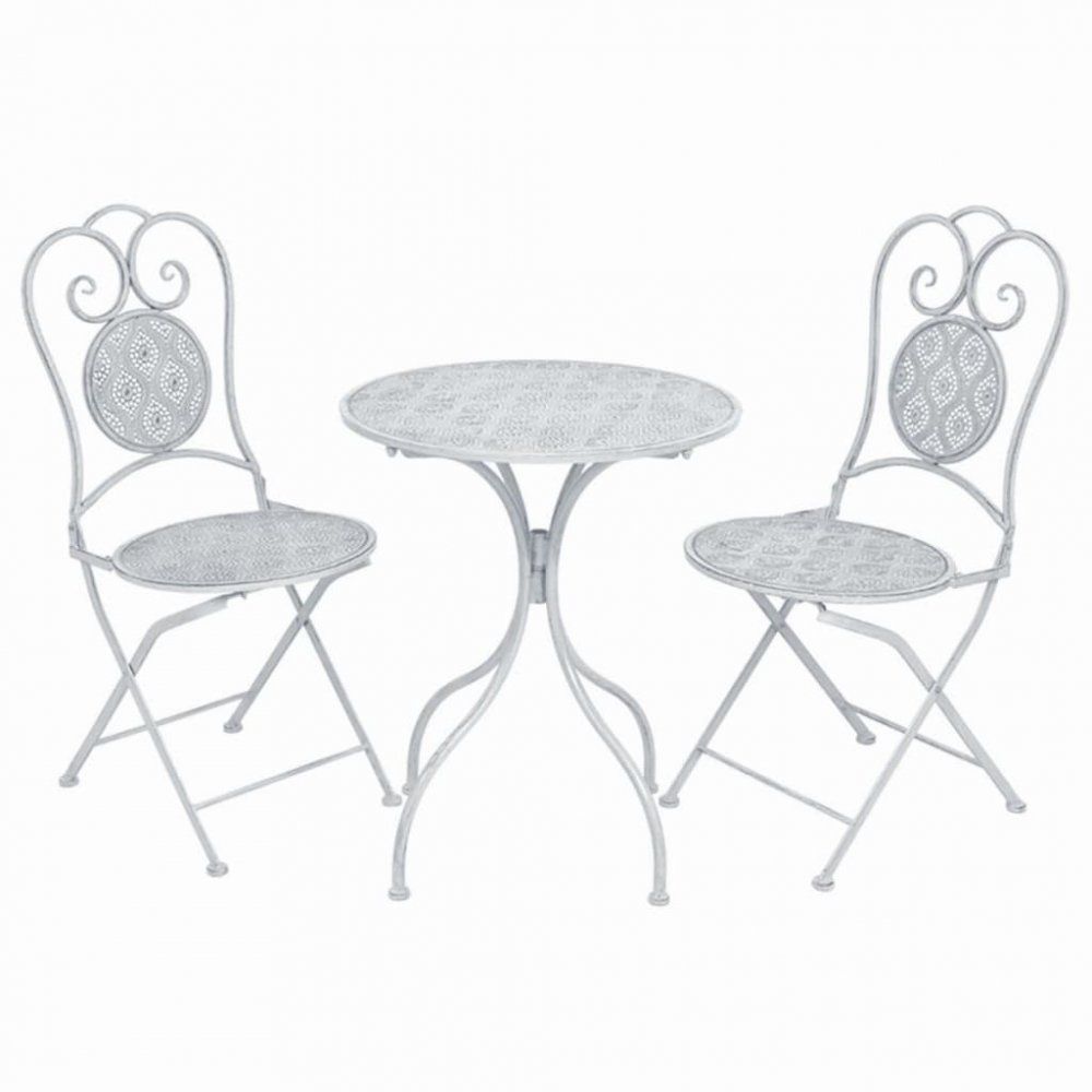 Záhradný bistro set 3 ks Dekorhome Biela