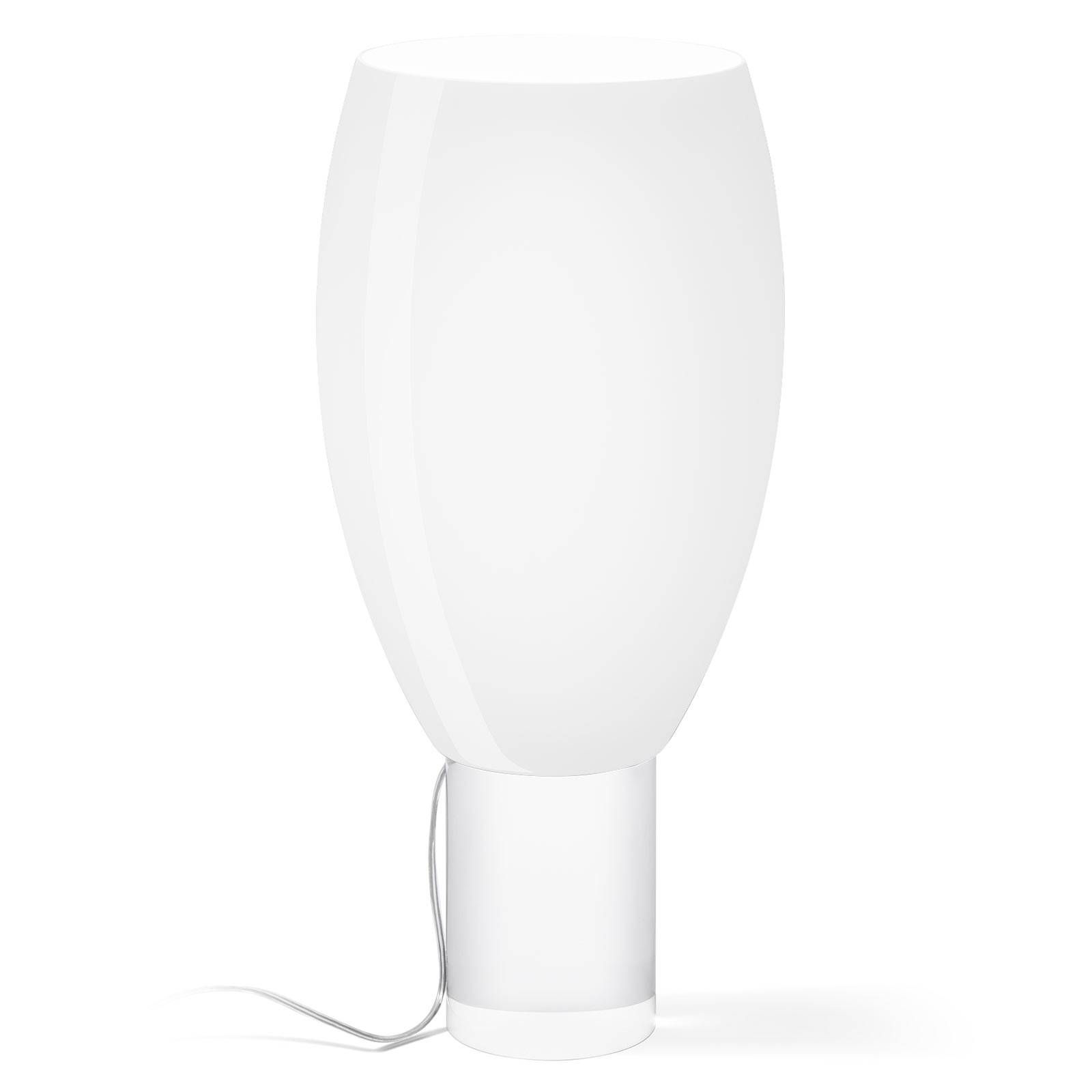Foscarini Buds 1 stolová lampa, biela tvar puku, Obývacia izba / jedáleň, ručne fúkané sklo, plast, E27, 23W, K: 57cm