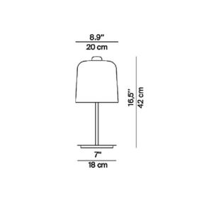 Luceplan Zile stolová lampa biela matná výška 42cm, Obývacia izba / jedáleň, oceľ, bioplast (PLA), E27, K: 42cm