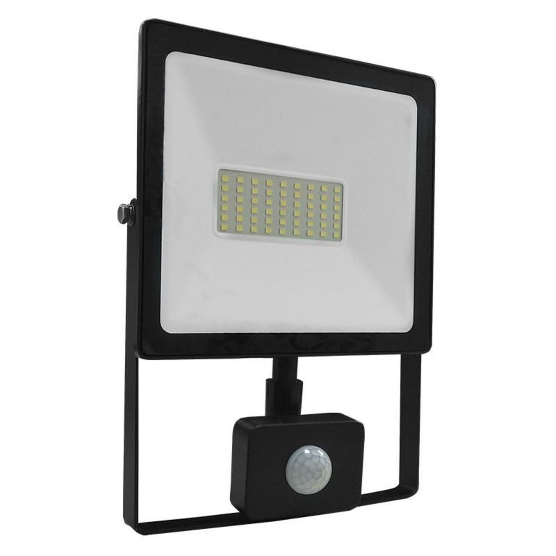 ACA Lighting černá SENSOR LED SMD reflektor IP66 50W 4000K 4250Lm 230V Ra80 Q5040S