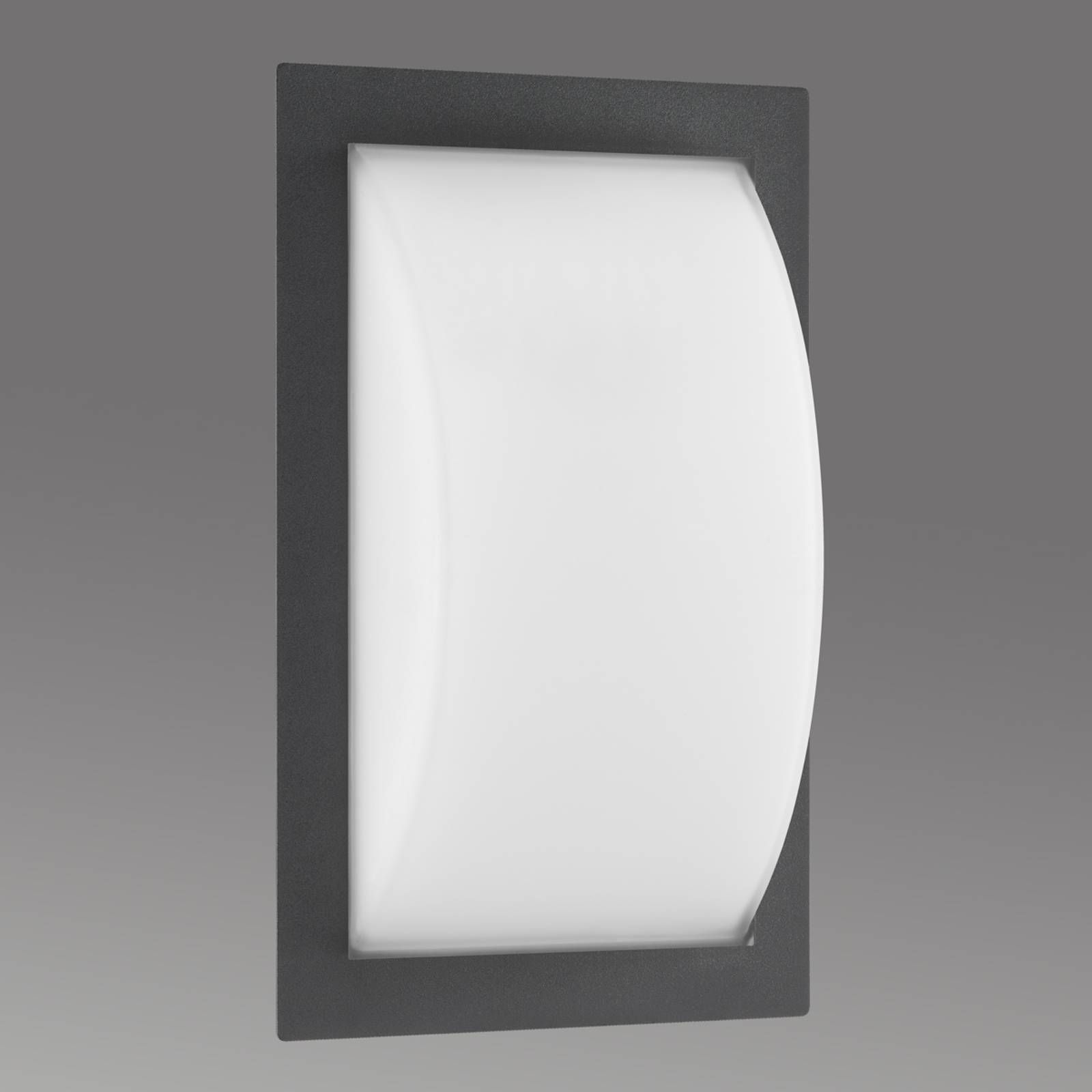 LCD Vonkajšie nástenné svietidlo Ivett E27 grafit, hliník, ušľachtilá oceľ, opálové sklo, E27, 75W, L: 19.5 cm, K: 31cm