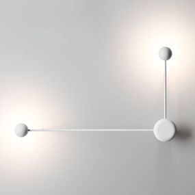 Vibia Pin – 2-plameňové nástenné LED svetlo biele, Obývacia izba / jedáleň, hliník, zamak, polykarbonát, oceľ, 4.5W, Energialuokka: E, L: 70 cm, K: 40cm