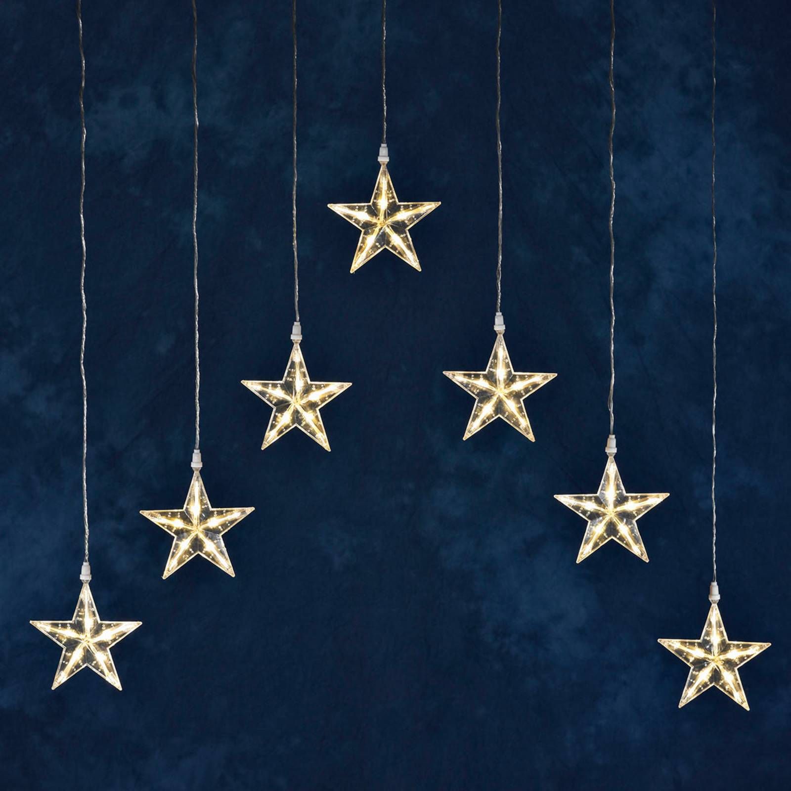 Konstsmide Christmas Svetelný LED záves so 7 hviezdami, teplá biela, plast, 0.06W, Energialuokka: G, L: 76.2 cm