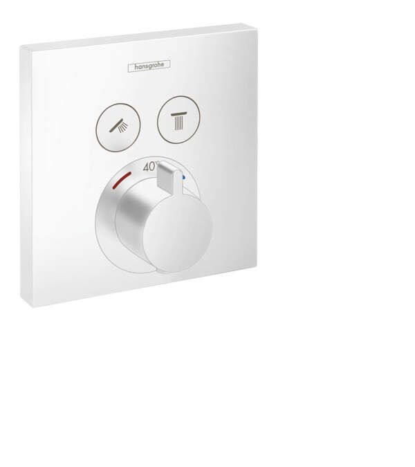 HansGrohe Shower Select - Termostatická batéria pod omietku na 2 spotrebiče, matná biela 15763700