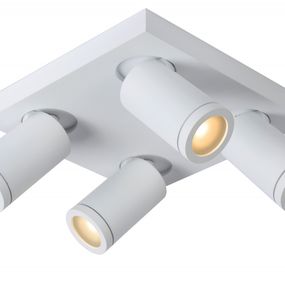 Lucide 09930/20/31 stropné bodové svietidlo 4x5W | LED GU10 | 4x320lm | 2200K / 3000K | IP44 - žiarovka je súčasťou balenia, biela, nastaviteľné, stmievateľné, CCT