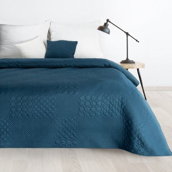 DomTextilu Dizajnový prehoz na posteľ Boni tmavo modrej farby Šírka: 170 cm | Dĺžka: 210 cm 68609-244201