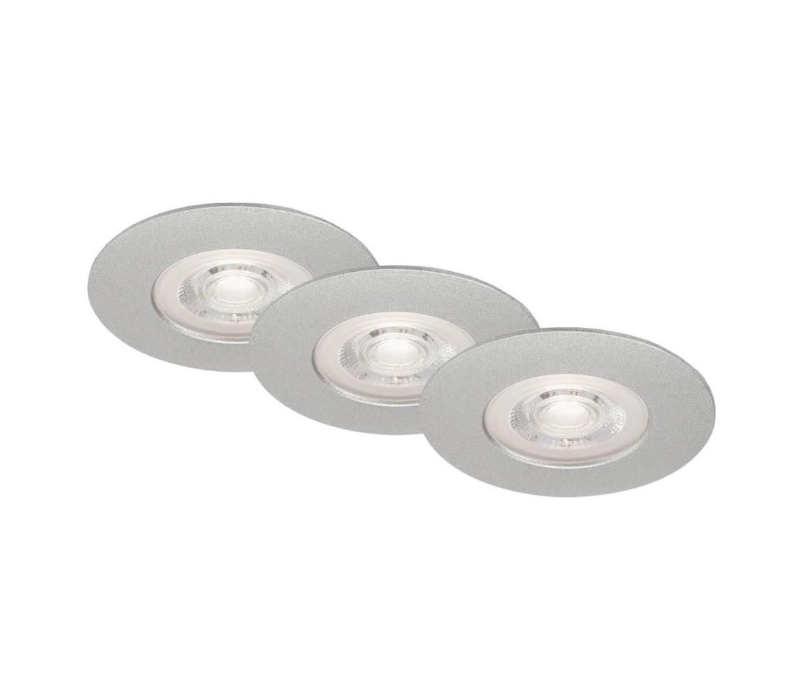 Briloner- SADA 3x LED Kúpeľňové podhľadové svietidlo LED/4,9W/230V IP44 strieborná