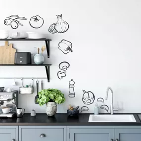 Nálepka na stenu - Zelenina a ovocie do kuchyne