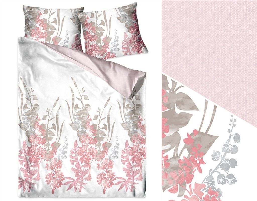 DomTextilu Krásne bavlnené posteľné obliečky s motívom ružových rastlín 3 časti: 1ks 160 cmx200 + 2ks 70 cmx80 Ružová 32748-163143