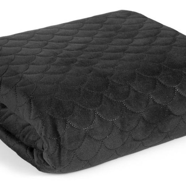 DomTextilu Luxusný čierny prešívaný prehoz na posteľ Šírka: 220 cm | Dĺžka: 240 cm 26163-150600