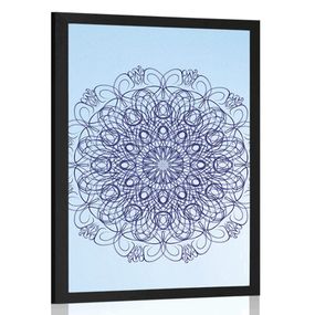 Plagát abstraktná kvetinová Mandala - 30x45 white