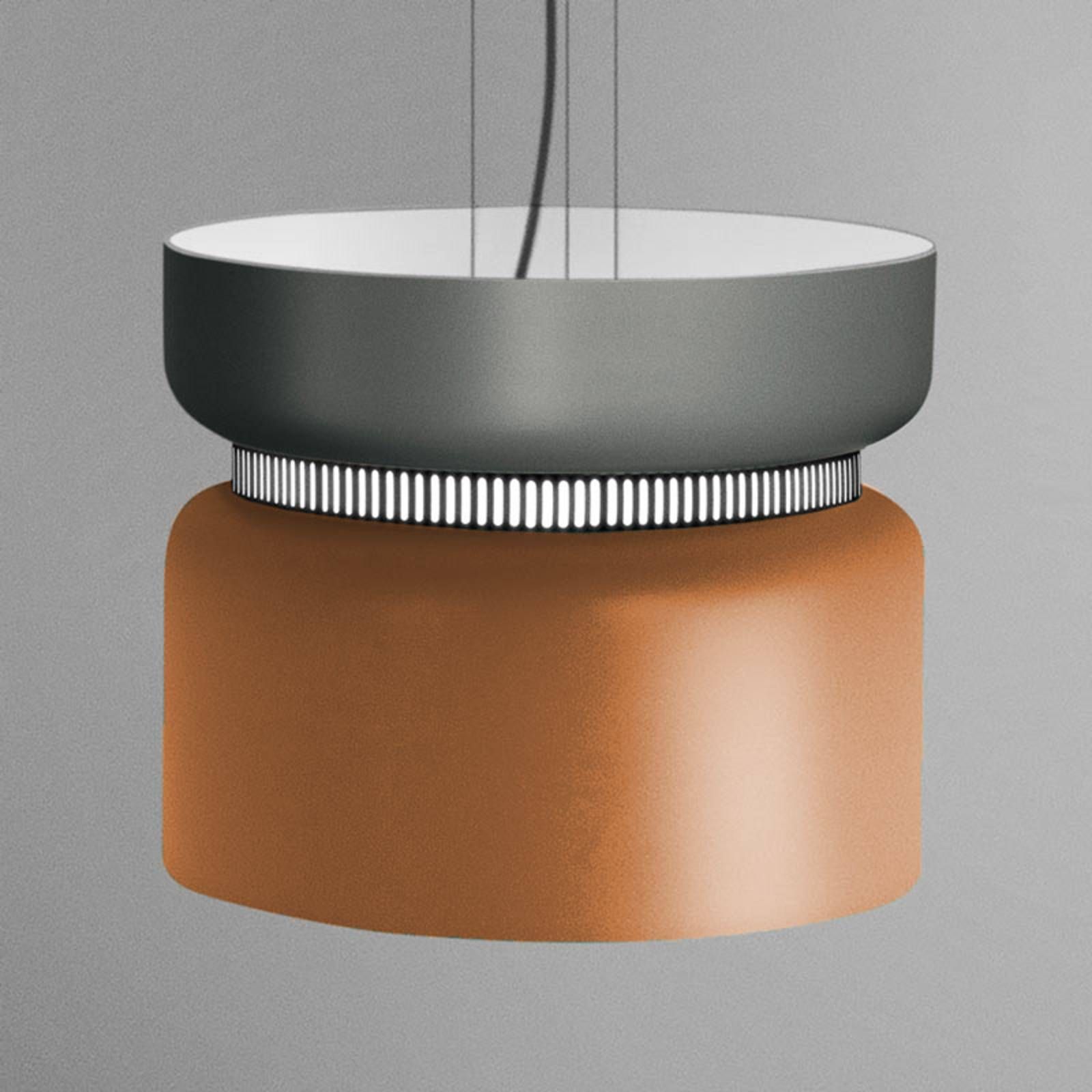 B.lux Závesné LED svietidlo Aspen S sivo-mangová 40 cm, Obývacia izba / jedáleň, kov, 29.9W, K: 33cm