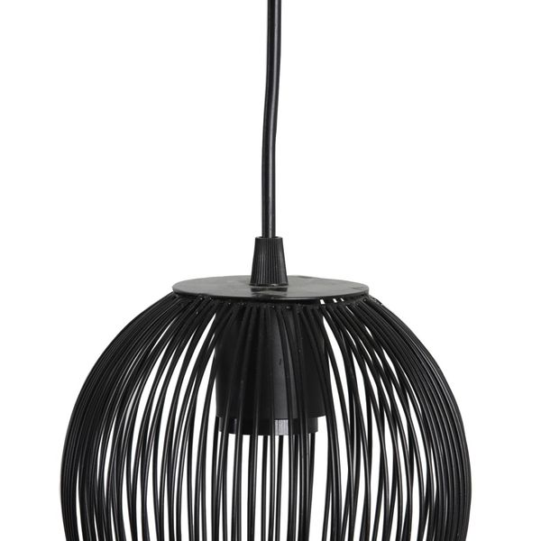 Závesná kovová lampa ABBY matt black, Ø19x26 cm