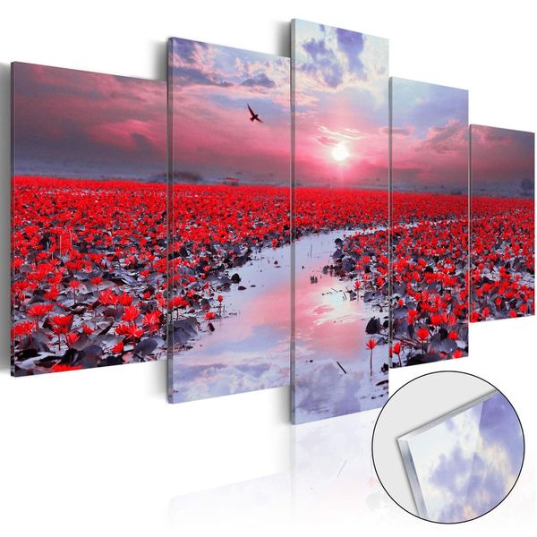 Obraz rieka červených kvetov na akrylátovom skle - The River of Love - 100x50