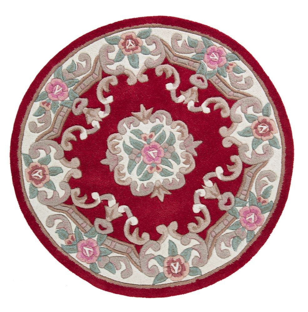 Flair Rugs koberce Ručne všívaný kusový koberec Lotus premium Red kruh - 120x120 (priemer) kruh cm