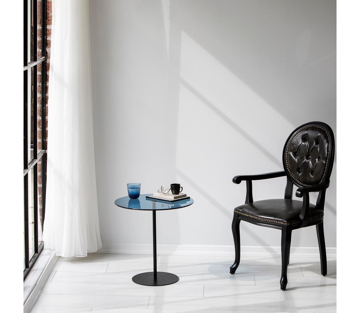 Odkladací stolík CHILL 50x50 cm čierna/modrá