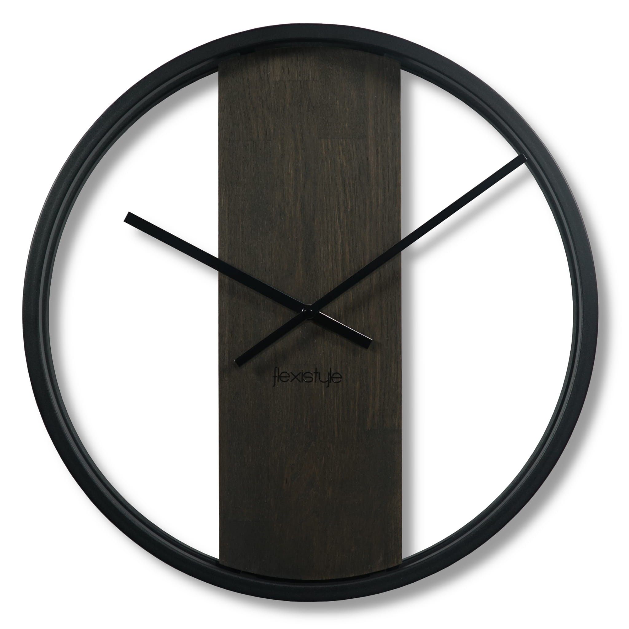 DomTextilu Dizajnové nástenné hodiny vo farbe wenge 50cm 67516