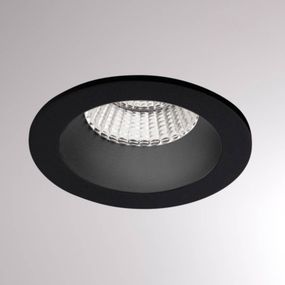 Molto Luce Zapustené svetlo Chicco Round 7W 30° 3000 K čierne, Chodba, odliatok hliníkovej zliatiny, 7W