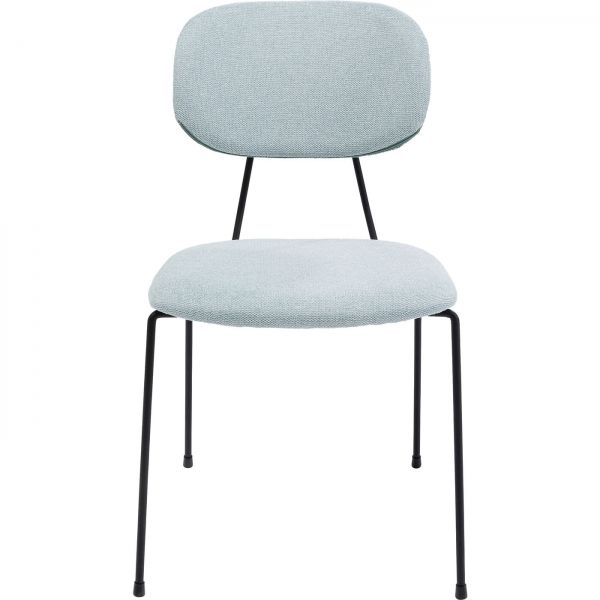 KARE Design Světle modrá polstrovaná jídelní židle Eda