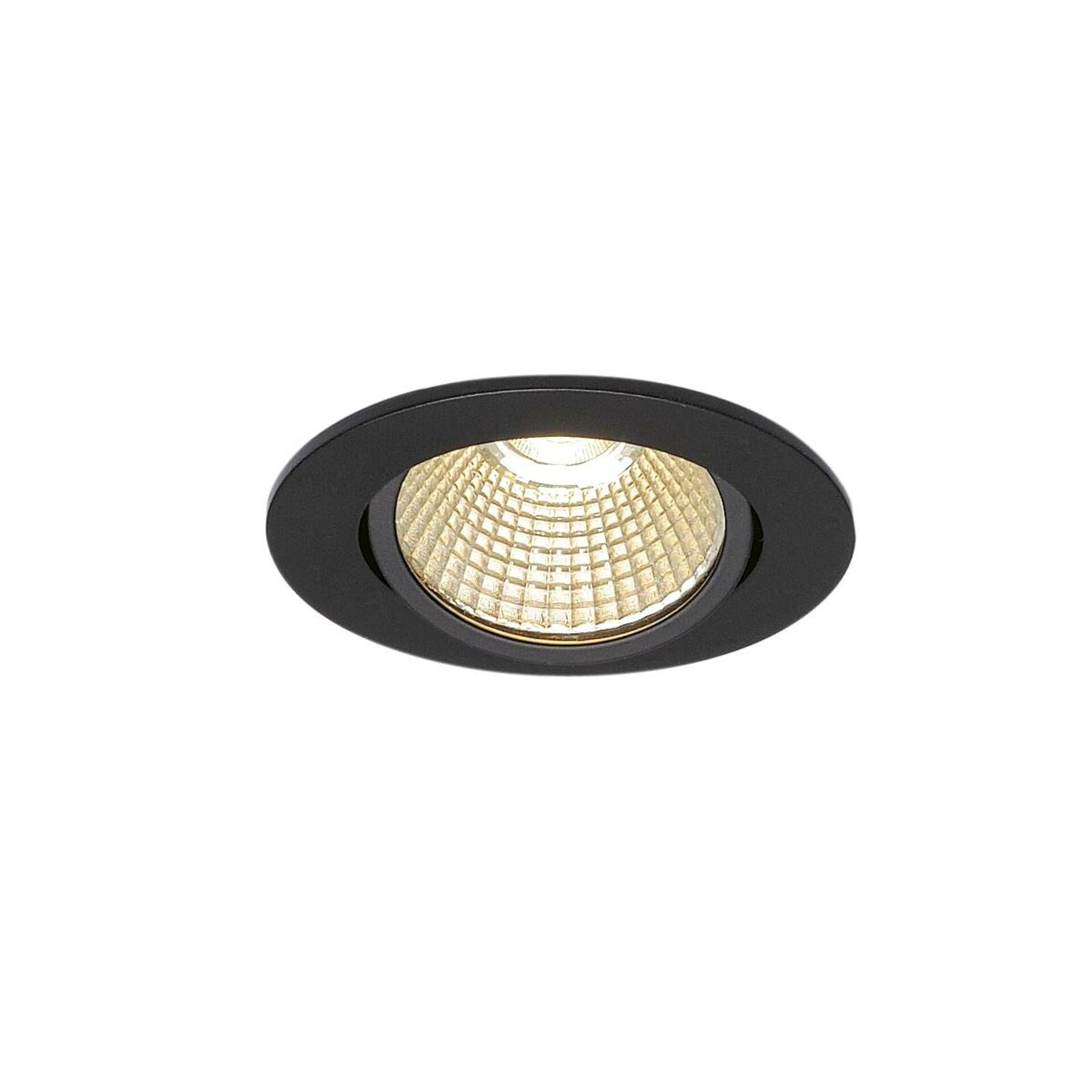 SLV BIG WHITE NEW TRIA kulaté LED vnitřní svítidlo k zabudování do stropu, černá, 1800-3000K 7,2W 1001978